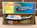 Battery Operated Smoking Helicopter Bell UH-1 Vintage Japan w/ Original Box