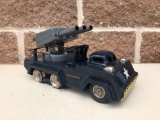 Linemar Toys Japan Tin Friction Rocket Launcher Truck