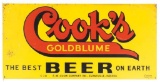Cook's Goldblume Beer, metal, by Consolite-Fremont, O., VG cond 28