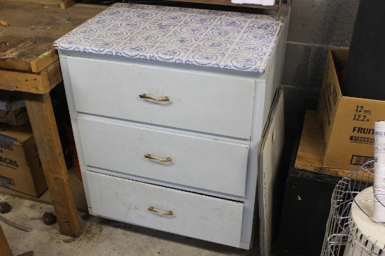 Three Drawer Cabinet Chest of Drawers w/ Contents