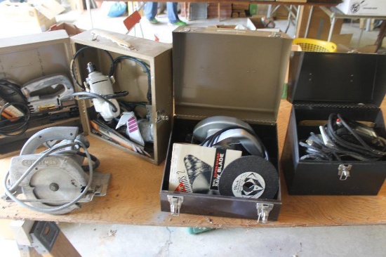 Power Saws & Drills, Lot of 4 and Boxes