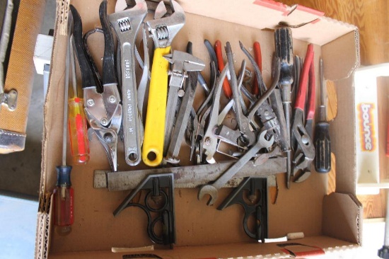 Large Group of Adjustable Wrenches, Wrenches, Misc. Tools