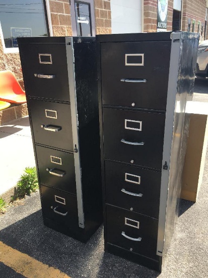 Lot of 2 Metal Letter Size File Cabinets