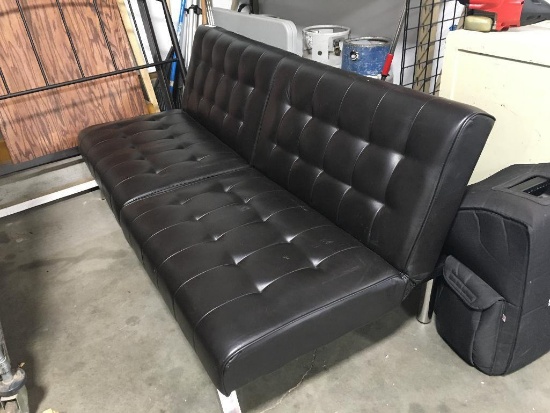 Mid-Century Modern Style Futon, Use as a Couch or Flat as a Bed