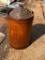 Early 5 Gallon Gas Fuel Can - Metal w/ Wooden Exterior