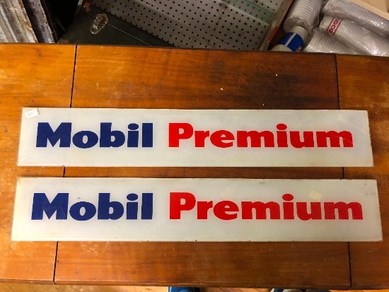 Mobil Premium Gas Pump Glass Inserts, 23 inch
