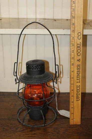 Adlake Union Pacific Railroad Lantern, Red Glass Globe