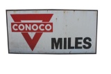 Large Conoco MILES Tin Sign, Single Sided, 92in x 46in