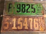 Two 1920's Iowa License Plates