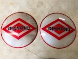 Diamond Gasoline Globe Lenses, Lot of 2, NOS