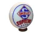 Skelly Supreme Gasoline Globe w/ Metal Base Ring