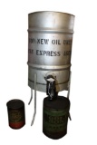 Railway Express Agency New Oil Dispenser w/ Spout and Stand