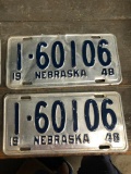 Matching 1948 Nebraska License Plates