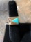 14k Gold Men's Ring w/ Diamond and Turquoise - 13.2 Grams