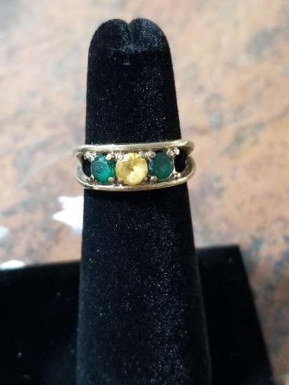 14k Gold Ring w/ Several Gemstones - 6.5 Grams