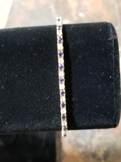 14k Gold Tennis Bracelet w/ Gemstones - 12.2 Grams