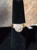 14k Gold Ring w/ Diamond Cluster - 4.7 Grams