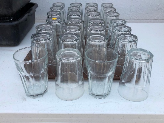 Libbey Duratuff 12 Oz Glass Tumblers, Lot of 28 Glasses