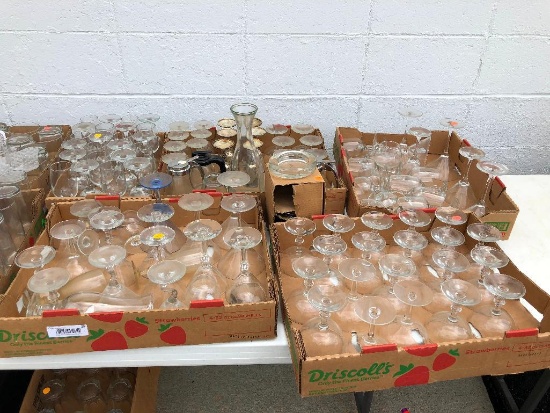 Large Lot of Glass Stemware, 1 Caraffe, Misc. Approx. 100+ Pieces, Several Sizes, Styles, Types
