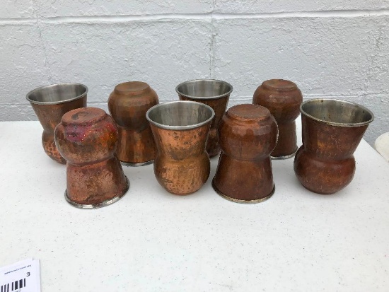 La Coppera Indian Copper / Stainless 12oz Drink Tumblers, Lot of 8