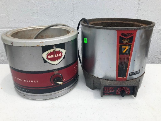 Lot of 2 Electric Food Warmers, Soup Warmers, Wells & Vollrath, 110v
