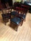Lot of 4 Restaurant Chairs by K Furniture, Vinyl Seat Cushions, Wooden Framed