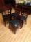 Lot of 4 Restaurant Chairs by K Furniture, Vinyl Seat Cushions, Wooden Framed