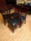 Lot of 4 Restaurant Chairs by K Furniture, Vinyl Seat Cushions, Wooden Framed