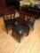 Lot of 4 Restaurant Chairs by K Furniture, Vinyl Seat Cushions, Wooden Framed