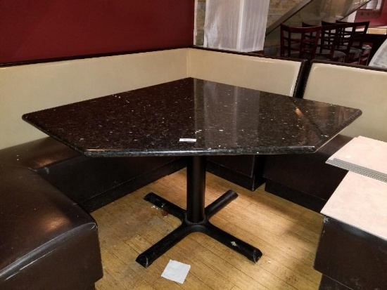 Five Sided Triangular Shaped Granite Top Restaurant Table for Corner Booth
