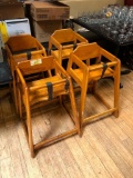 Lot of 4 Wooden Highchairs