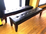 Lot of 2 Vinyl Covered Lounge Benches, 76in x 18in x 17in