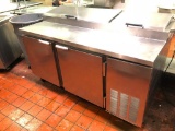 Beverage Air Refrigerated 2 Door Sandwich Prep Table BT 67 67x32x35