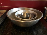 Lot of 7, Various Size Stainless Steel Bowls, Very Large to Medium Sized