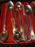 Lot of 3 Stainless Steel Basting Spoons, 2 Stainless Steel Perferated Serving Spoons, 1 Stainless