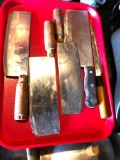 Lot of 5 Japanese Knifes, Cleavers, Sashimi