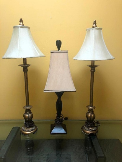 Three Newer Lamps with Shades