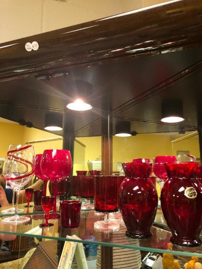 Red Glass, Including Royal Ruby Anchorglass Vases, Wine Glasses, Other Misc. Glasses