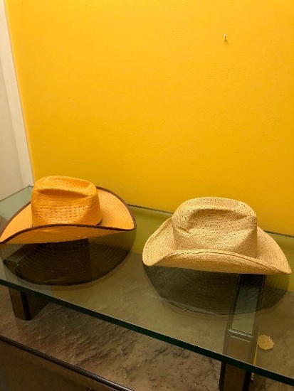2 Cowboy Hats. Bronco Buster! (could use a cleaning to remove dirt)