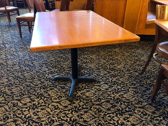 30"x48" Rectangle Table- Laminated Top, Iron Base, Wood Trim