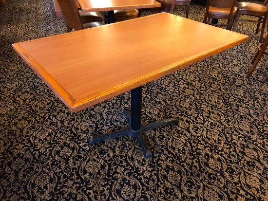 30"x48" Rectangle Table- Laminated Top, Iron Base, Wood Trim