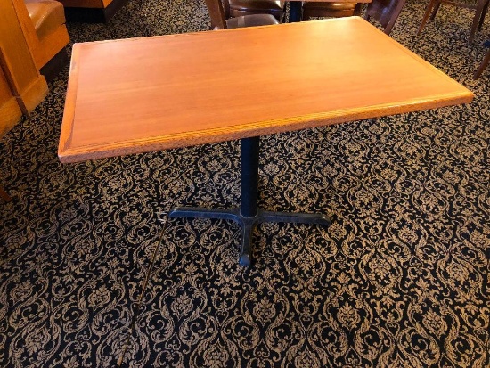 30"x48" Rectangle Table- Laminated Top, Iron Base, Wood Trim
