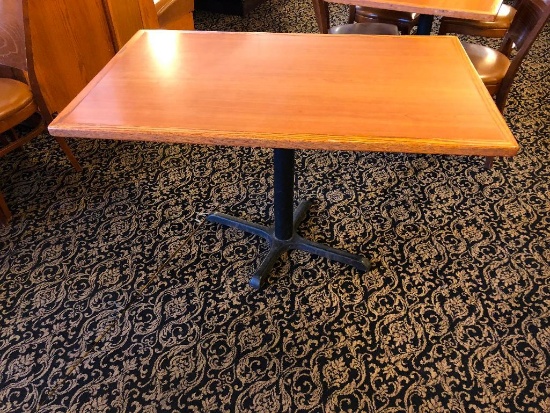 30"x48" Rectangle Table- Laminated Top, Iron Base, Wood Trim