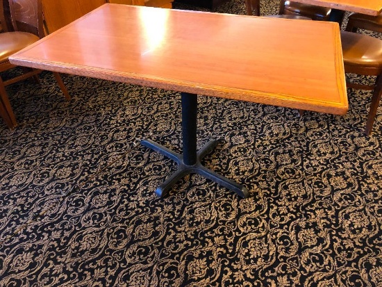 30"x48" Rectangle Table- Laminated Top, Iron Base, Wood Trim