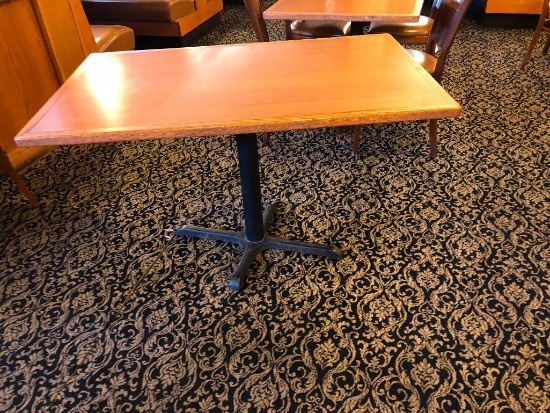 30"x48" Rectangle Table- Laminated Top, Iron Base, Wood Trim