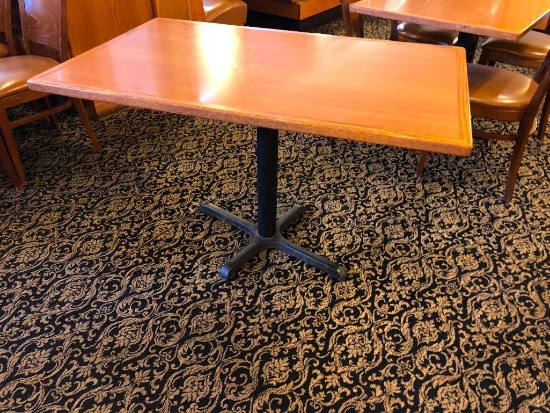30"x48" Rectangle Table- Laminated Top, Iron Base, Wood Trim