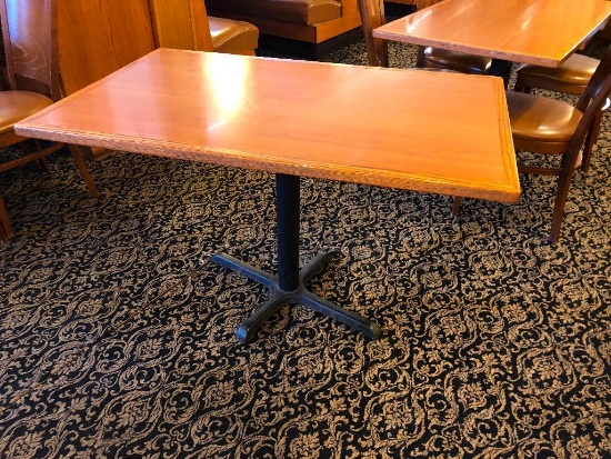 30"x48" Rectangle Table- Laminated Top, Iron Base, Wood Trim