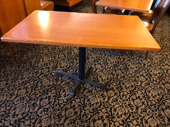 30"x48" Rectangle Table- Laminated Top, Iron Base, Wood Trim