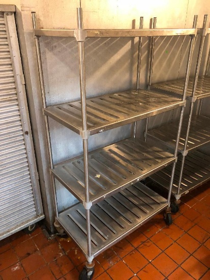 NSF Rolling Stainless Steel Shelving Unit 36"x20"x68"