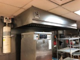 Stainless Steel Exhaust Hood w/ (2) Kiddie Wet Chemical Fire Suppression Systems 2 Cylinders Model